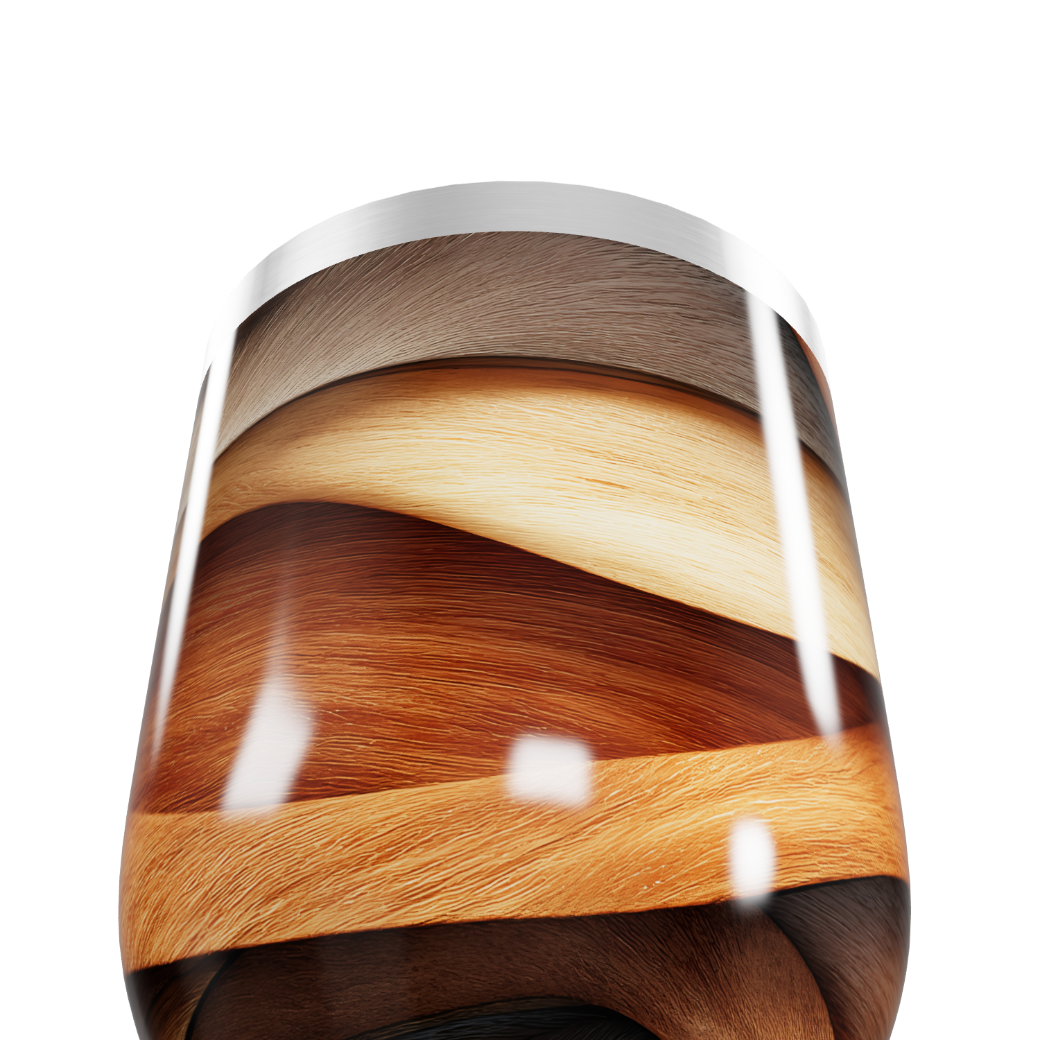 Copo Térmico Slim - Design Ondulado Madeira