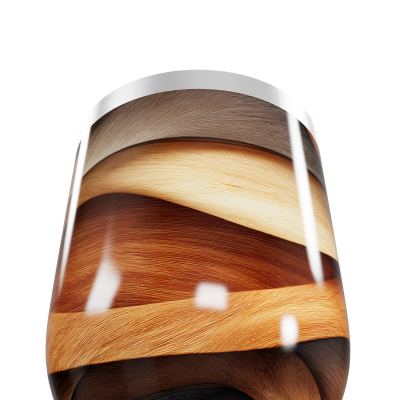 Copo Térmico Slim - Design Ondulado Madeira