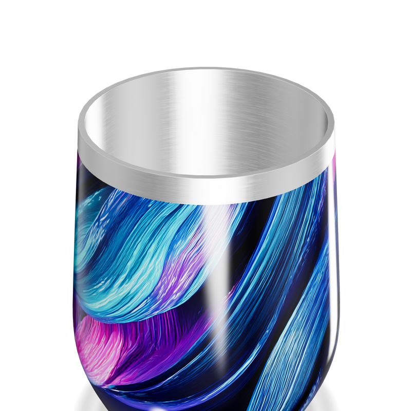 Copo Térmico Slim - Azul Rosa Abstrato