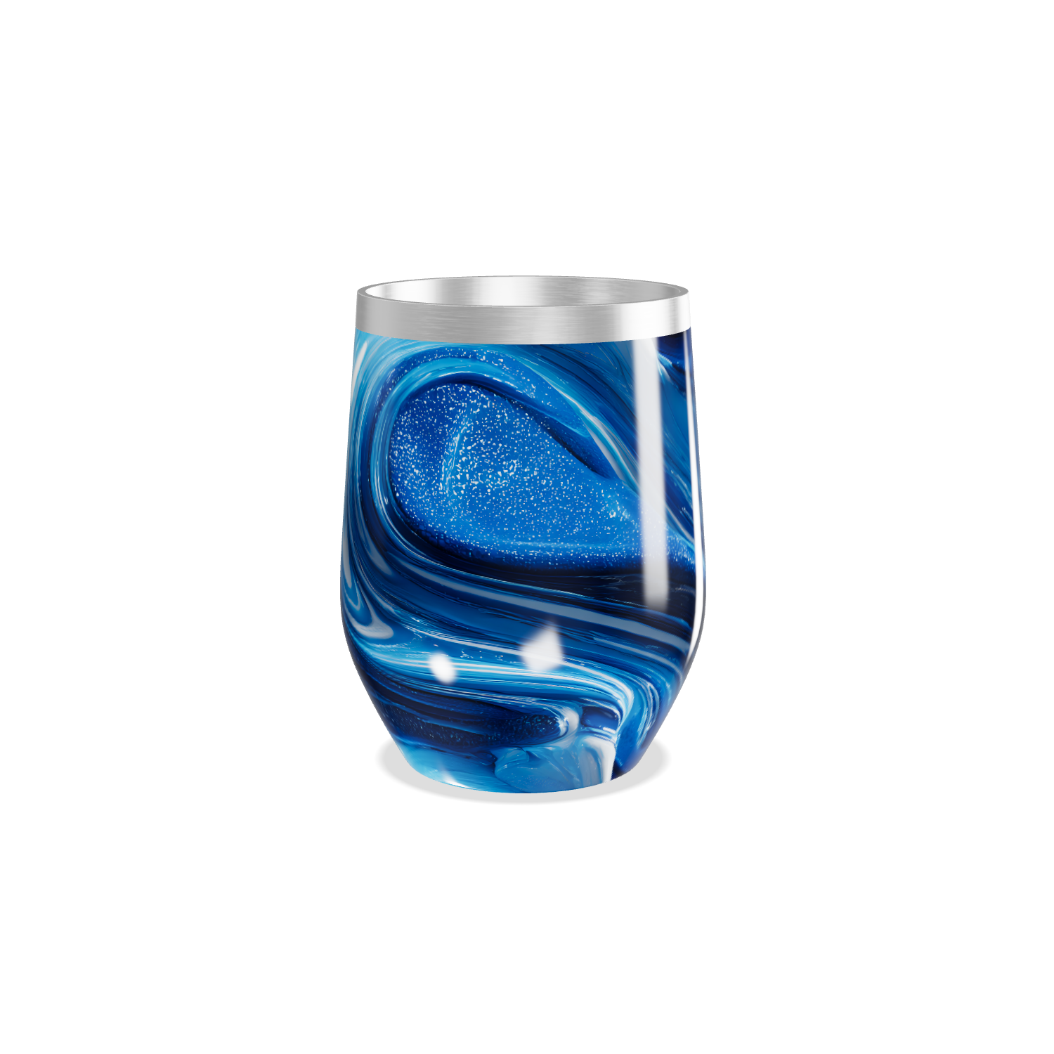 Copo Térmico Slim - Azul Marmorizado Inox