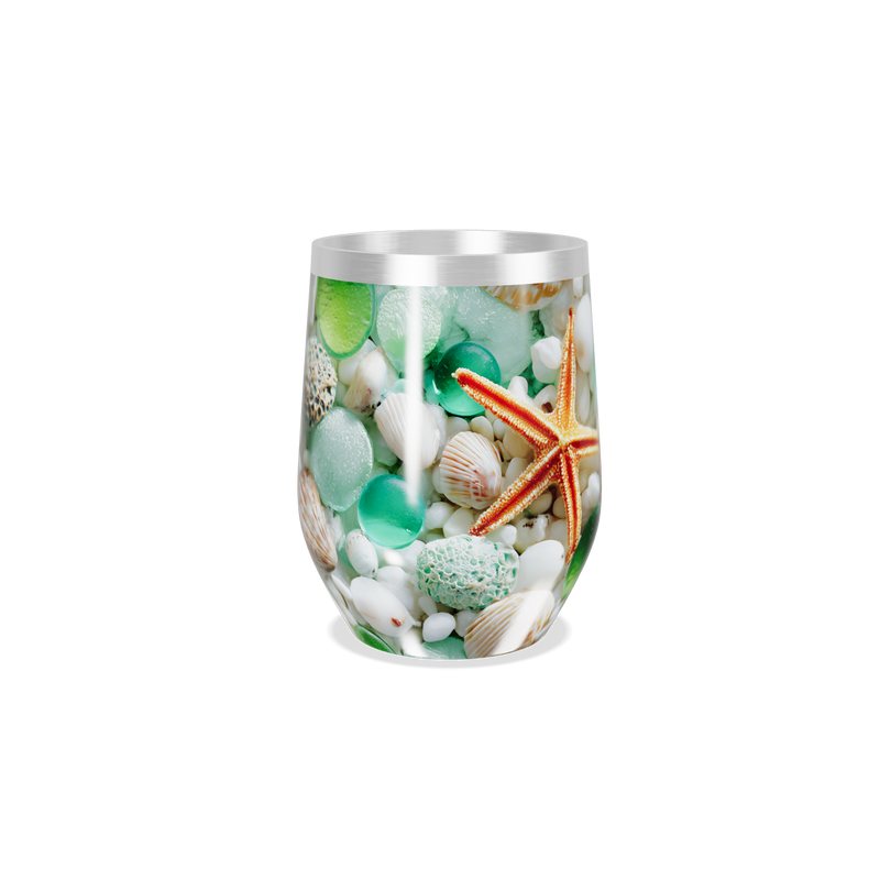 Copo Térmico Slim - Estampa Praia Conchas