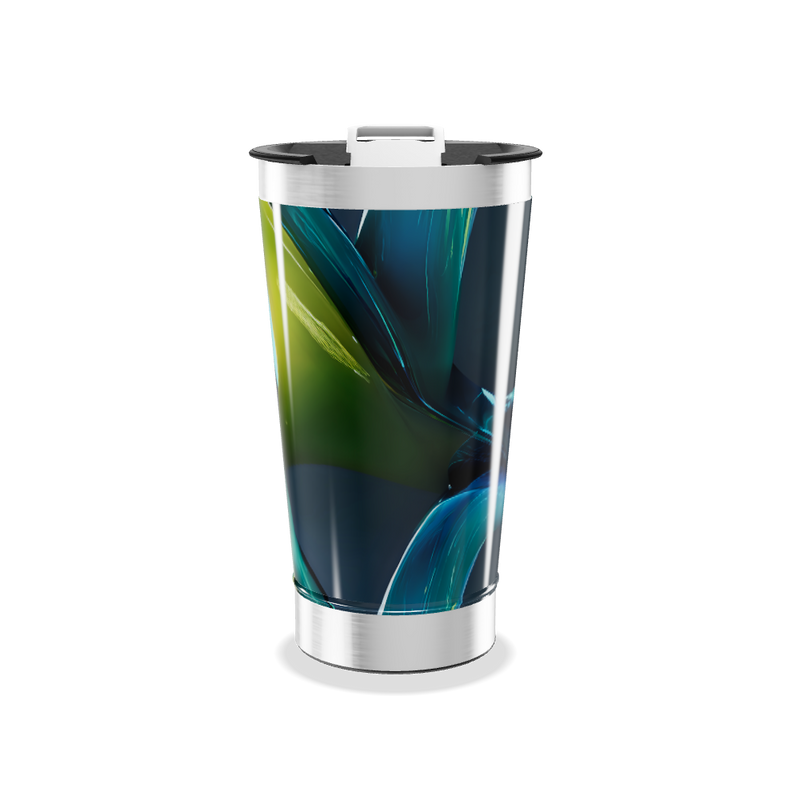 Copo Térmico - Design Abstrato Azul Verde