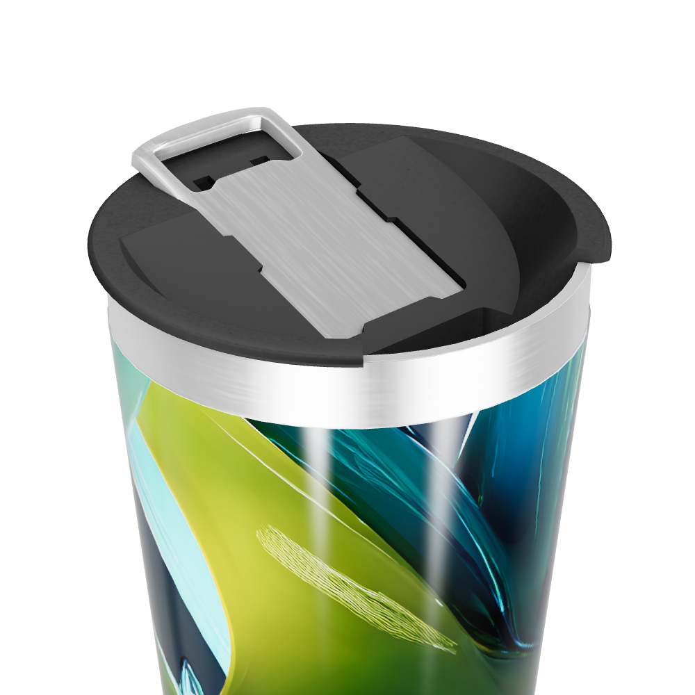 Copo Térmico - Design Abstrato Azul Verde