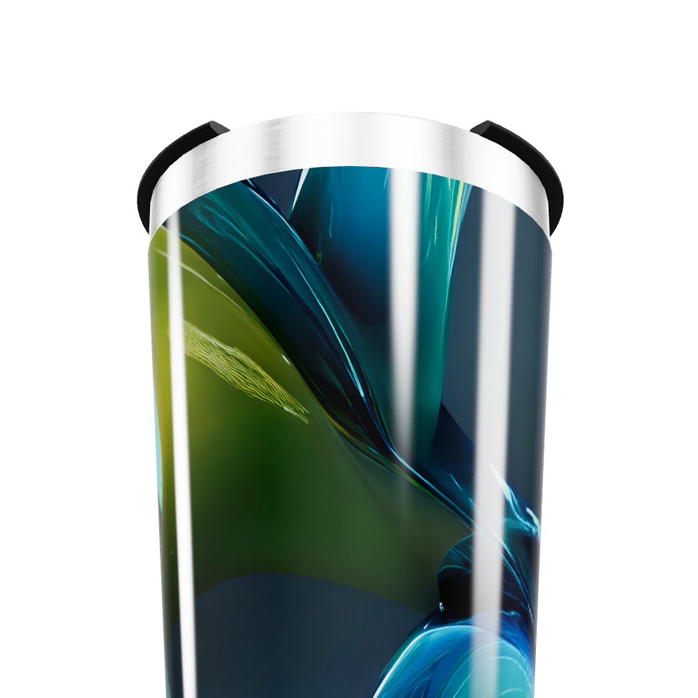 Copo Térmico - Design Abstrato Azul Verde