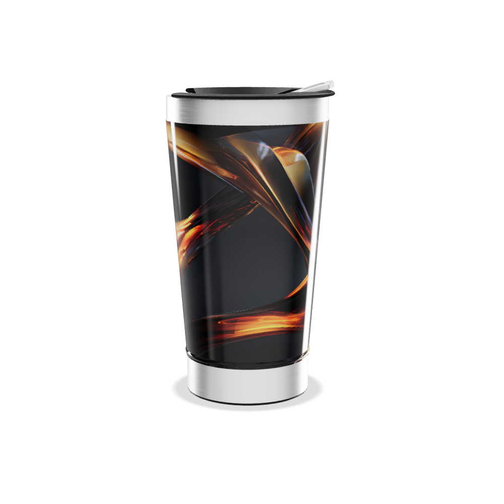 Copo Térmico - Preto com Estampa Fluida