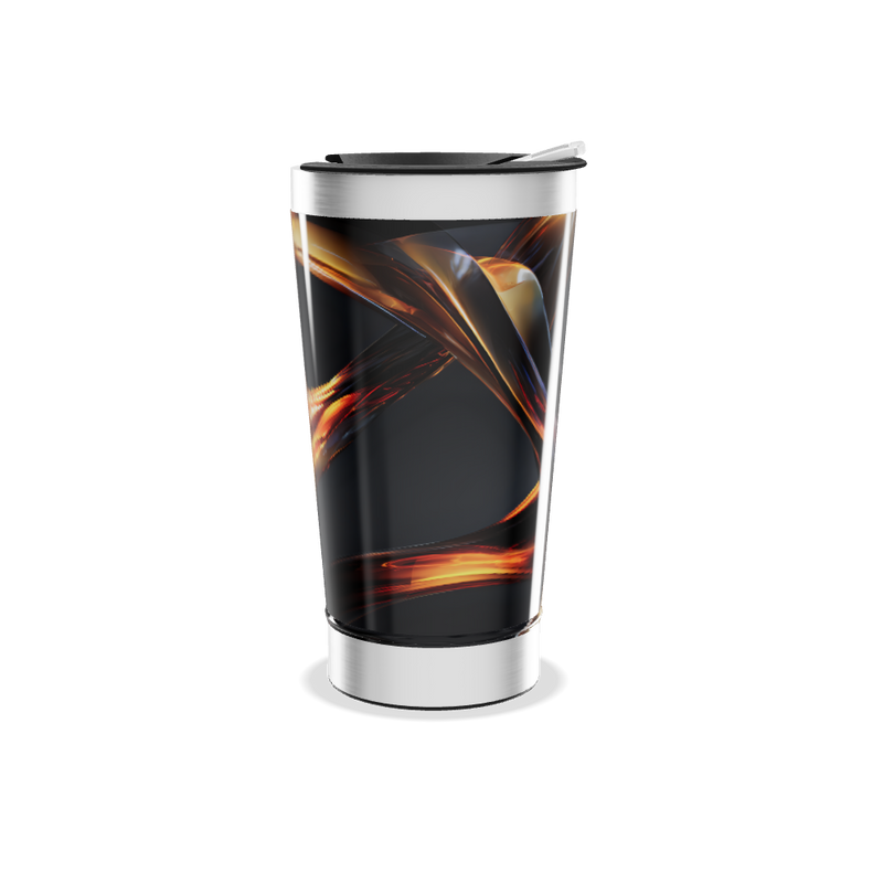 Copo Térmico - Preto com Estampa Fluida