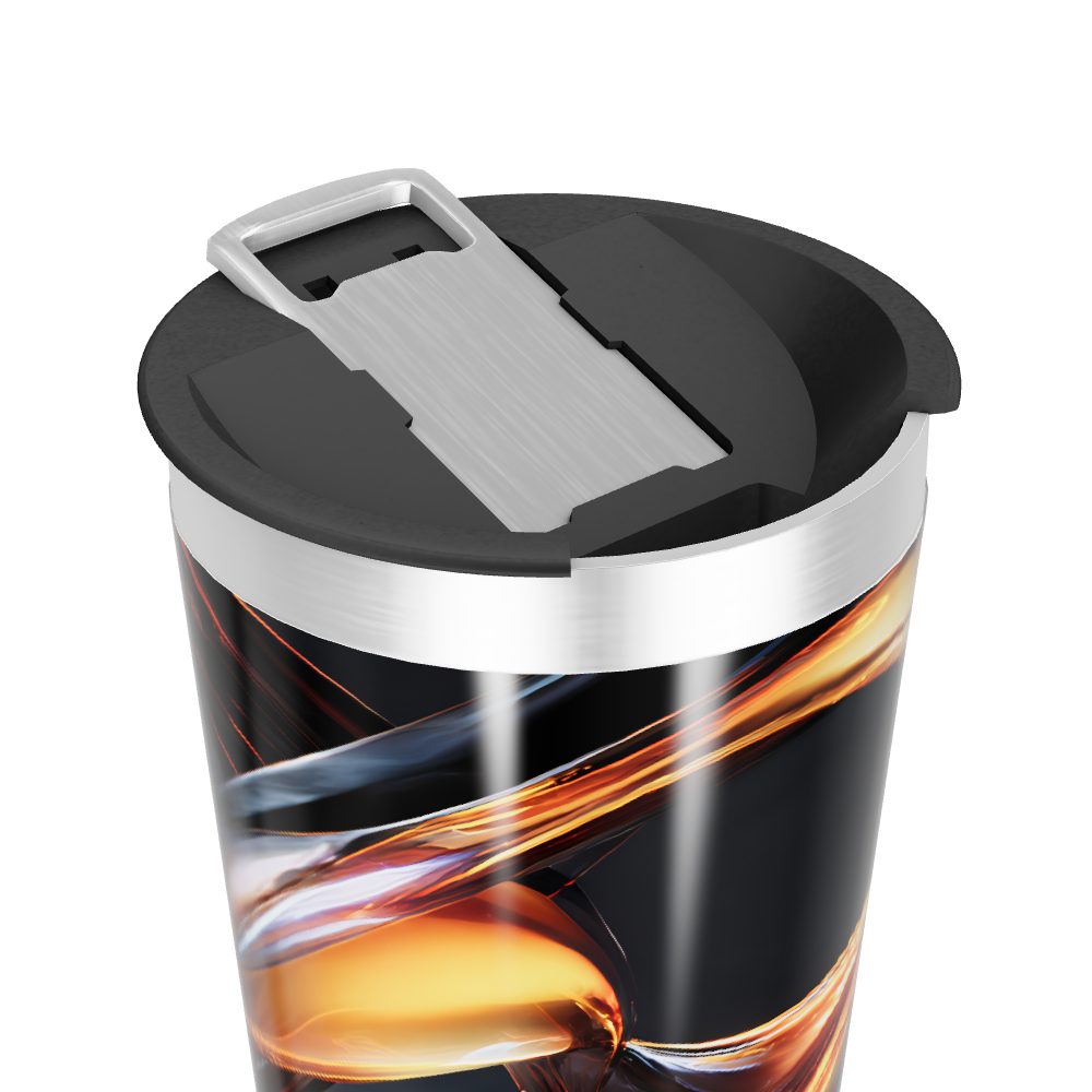 Copo Térmico - Preto com Estampa Fluida