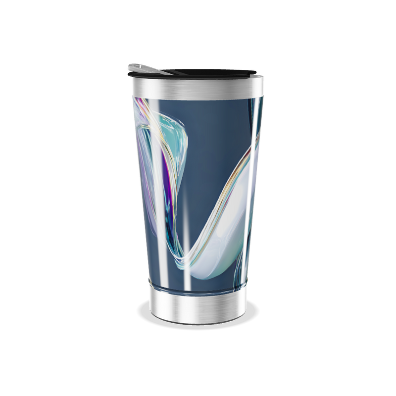 Copo Térmico - Estampa Azul Metalizado