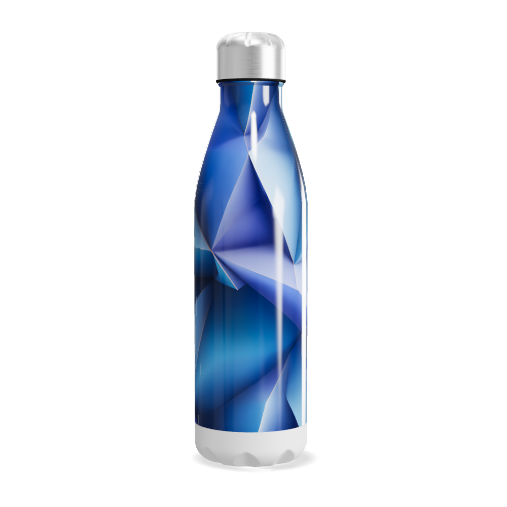 Garrafa Inox Azul - Design Geométrico