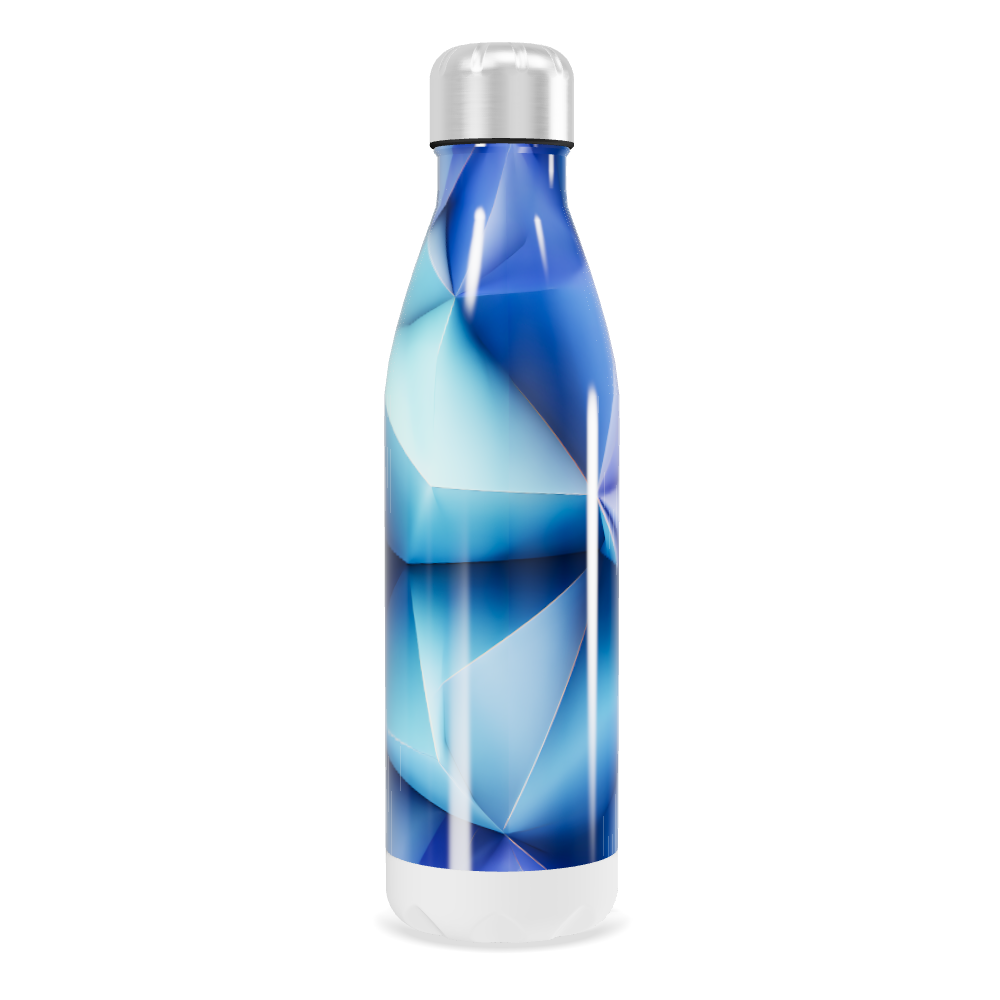 Garrafa Inox Azul - Design Geométrico