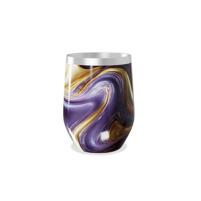 Copo Térmico Slim - Marmorizado Roxo e Dourado