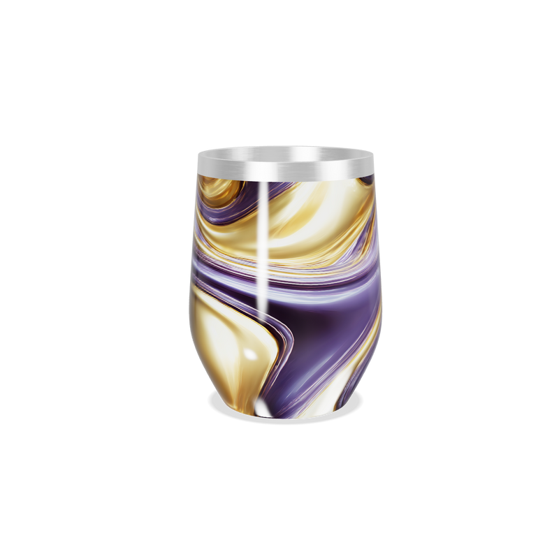 Copo Térmico Slim - Marmorizado Roxo e Dourado