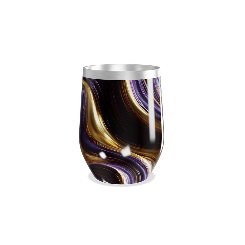 Copo Térmico Slim - Marmorizado Roxo e Dourado