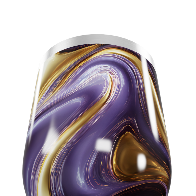 Copo Térmico Slim - Marmorizado Roxo e Dourado