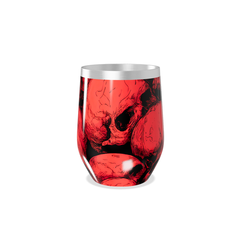 Copo Térmico Slim - Vermelho com Caveiras
