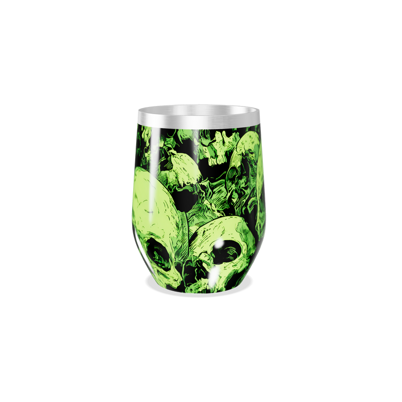 Copo Térmico Slim - Caveiras Verdes Aço Inox