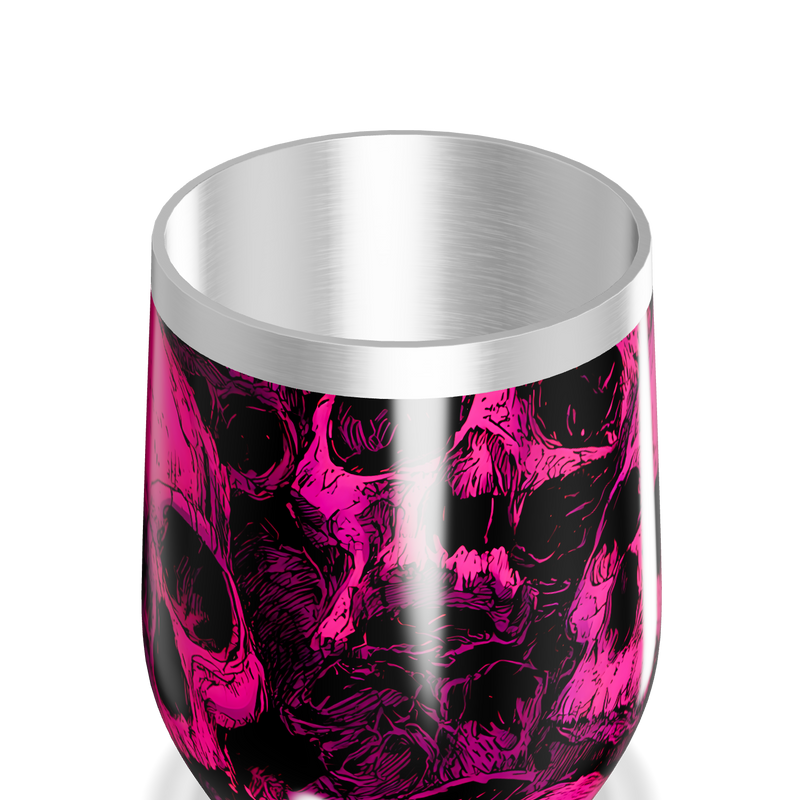 Copo Térmico Slim - Caveiras Rosa Aço Inox