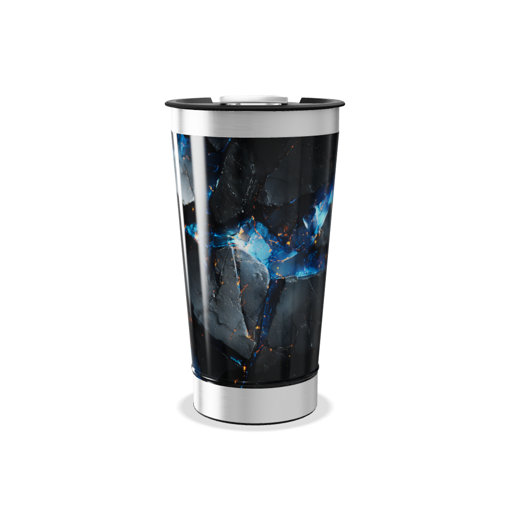 Copo Térmico - Estampa Geométrica Azul