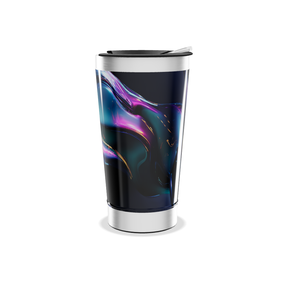 Copo Térmico - Preto com Design Colorido