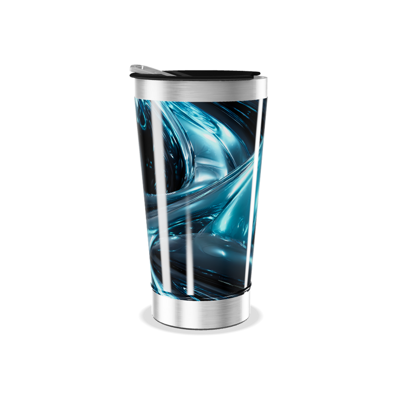 Copo Térmico - Estampa Azul Abstrata