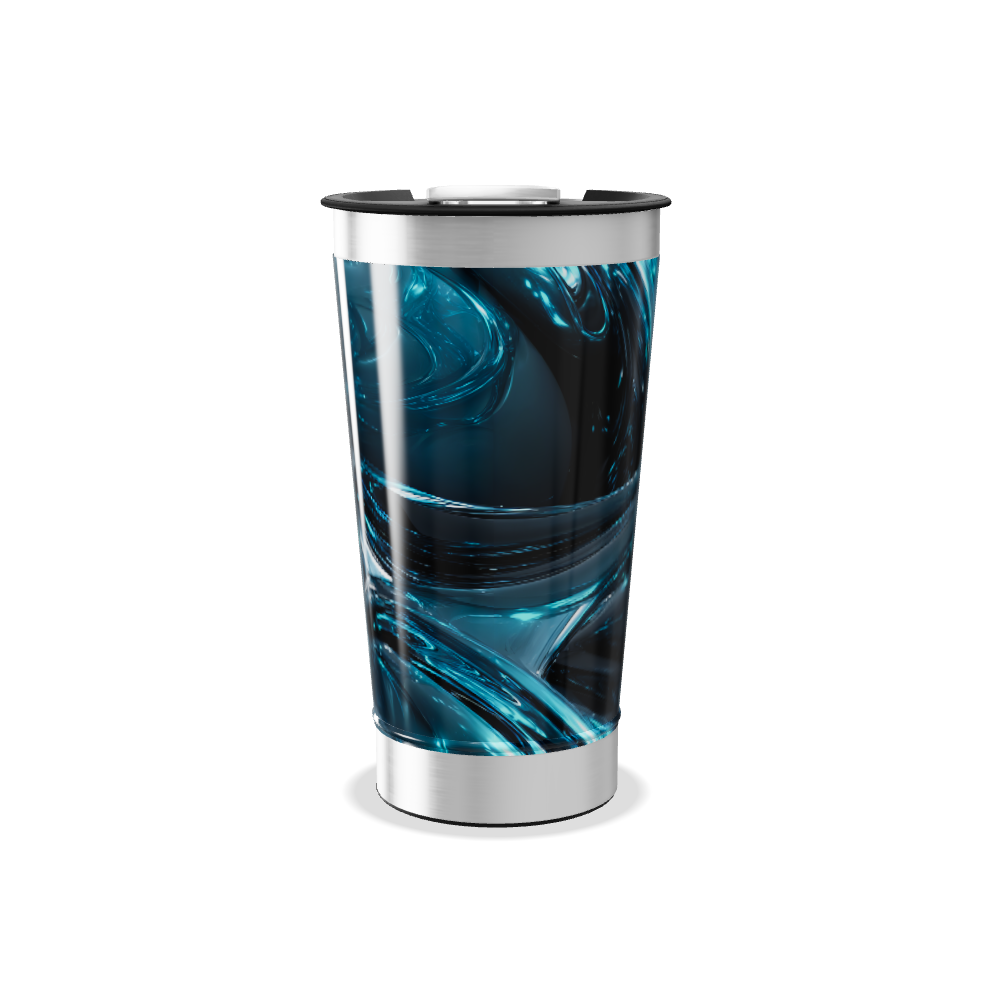 Copo Térmico - Estampa Azul Abstrata