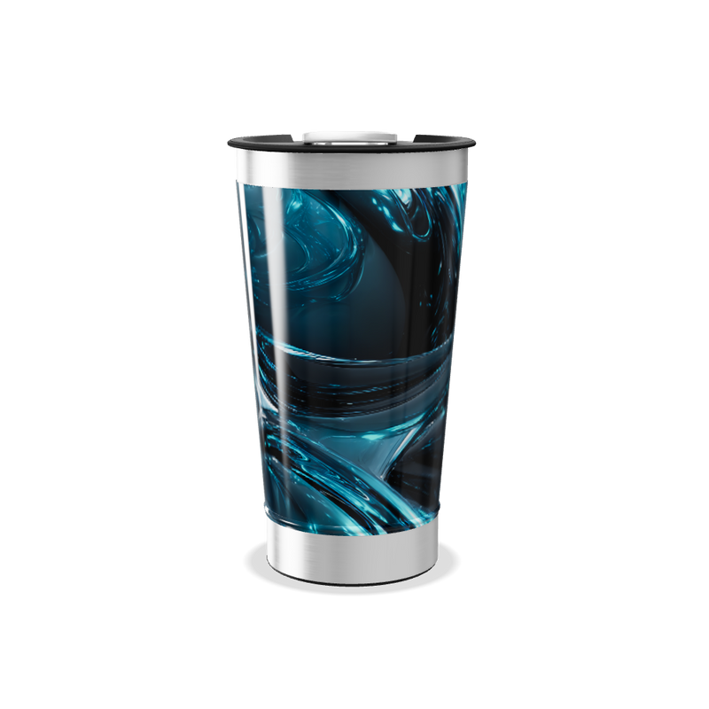 Copo Térmico - Estampa Azul Abstrata