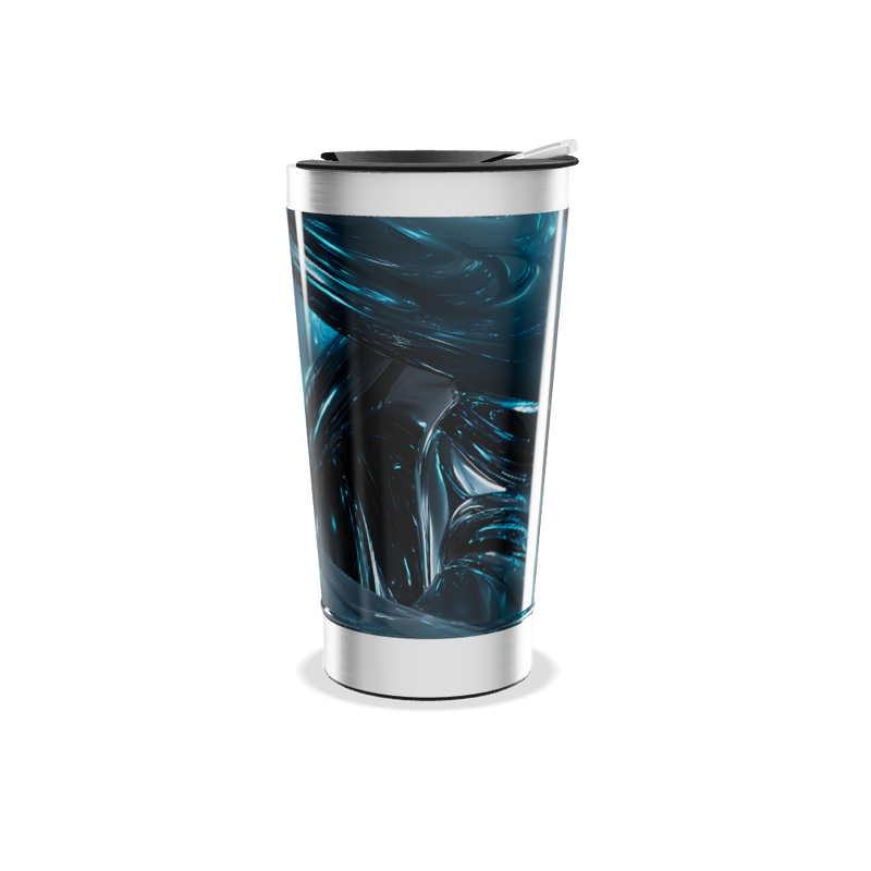 Copo Térmico - Estampa Azul Abstrata