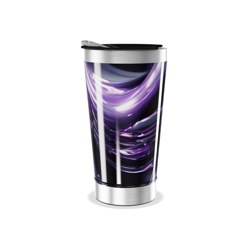 Copo Térmico - Preto com Design Roxo