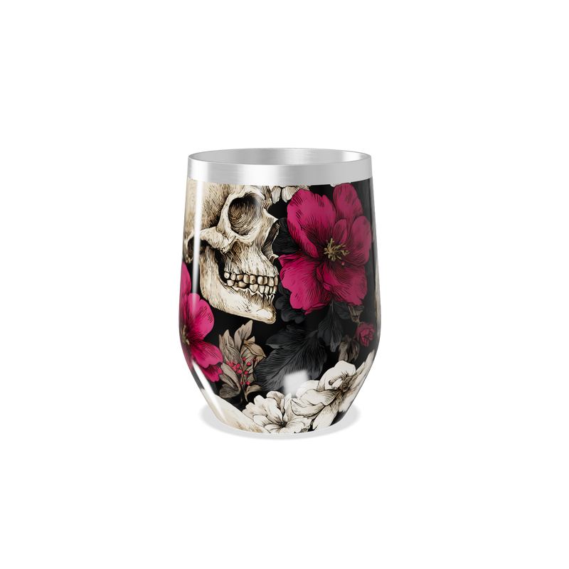 Copo Térmico Slim - Caveira Floral Colorido