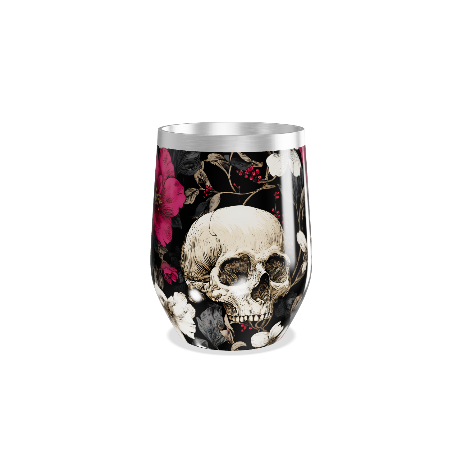Copo Térmico Slim - Caveira Floral Colorido