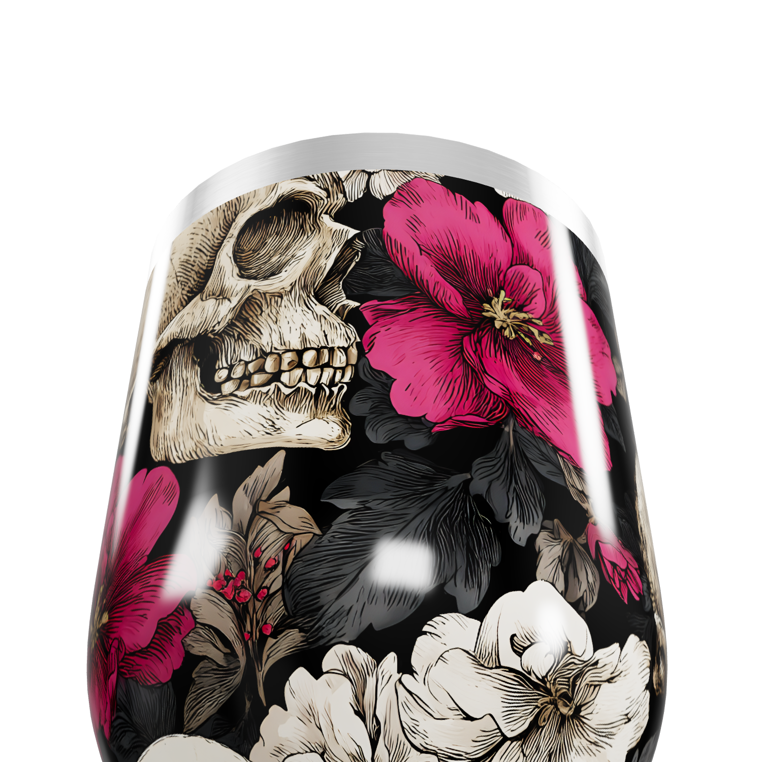 Copo Térmico Slim - Caveira Floral Colorido