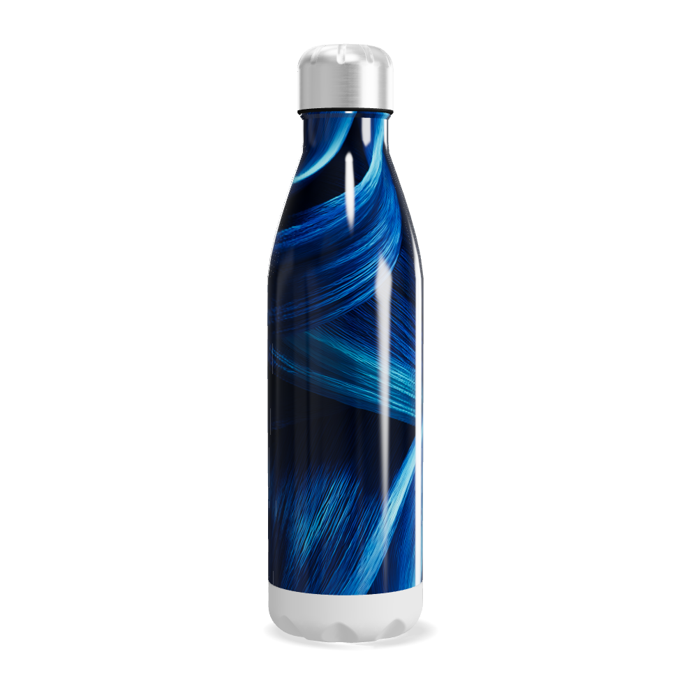 Garrafa Inox - Azul com Estampa Abstrata