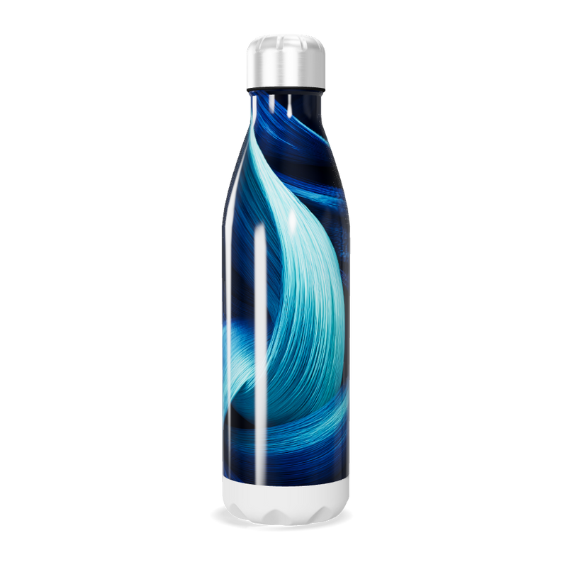 Garrafa Inox - Azul com Estampa Abstrata