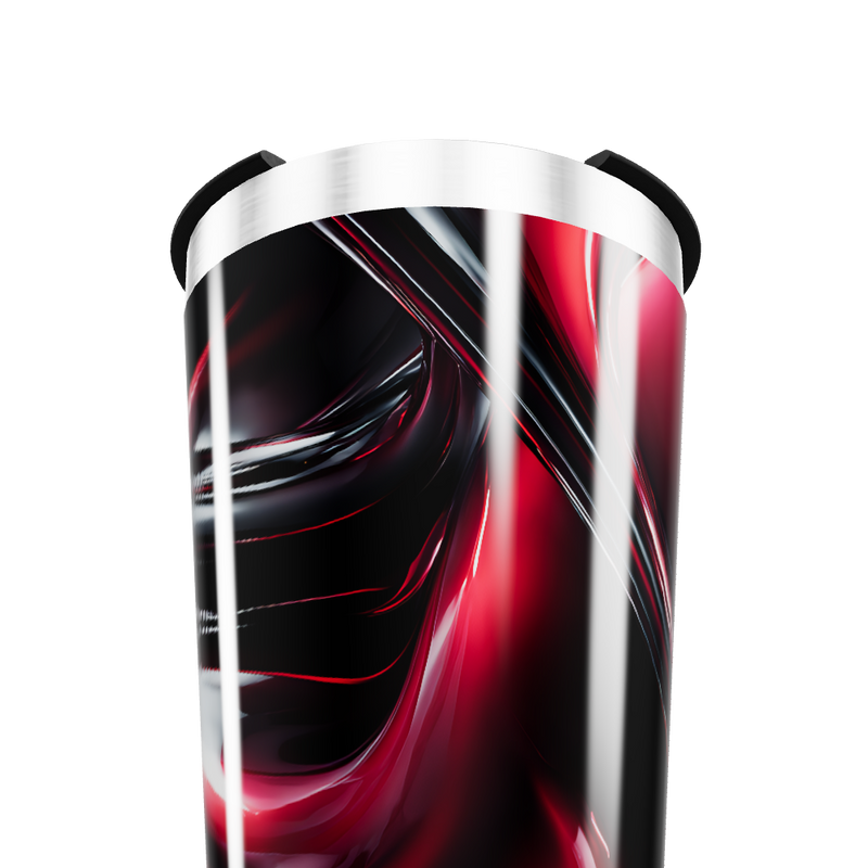 Copo Térmico - Design Abstrato Preto e Vermelho