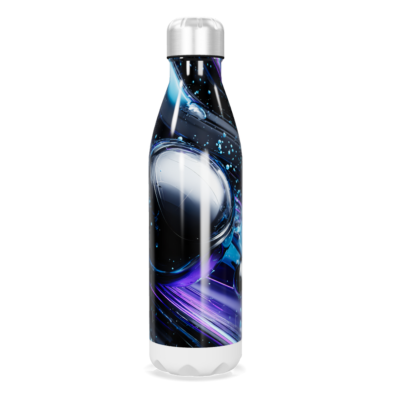 Garrafa Inox - Design Abstrato Azul