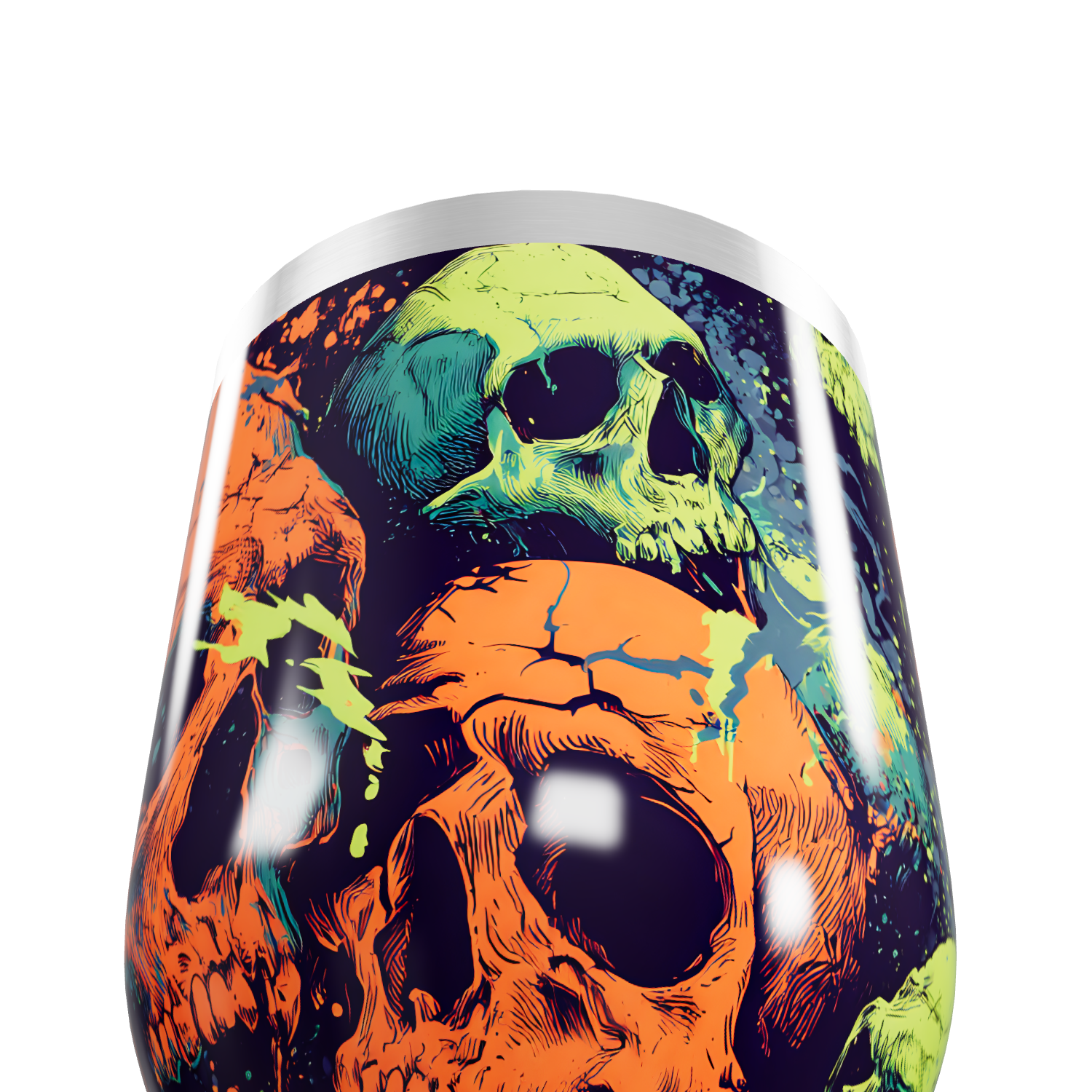 Copo Térmico Slim - Estampa Caveiras Coloridas