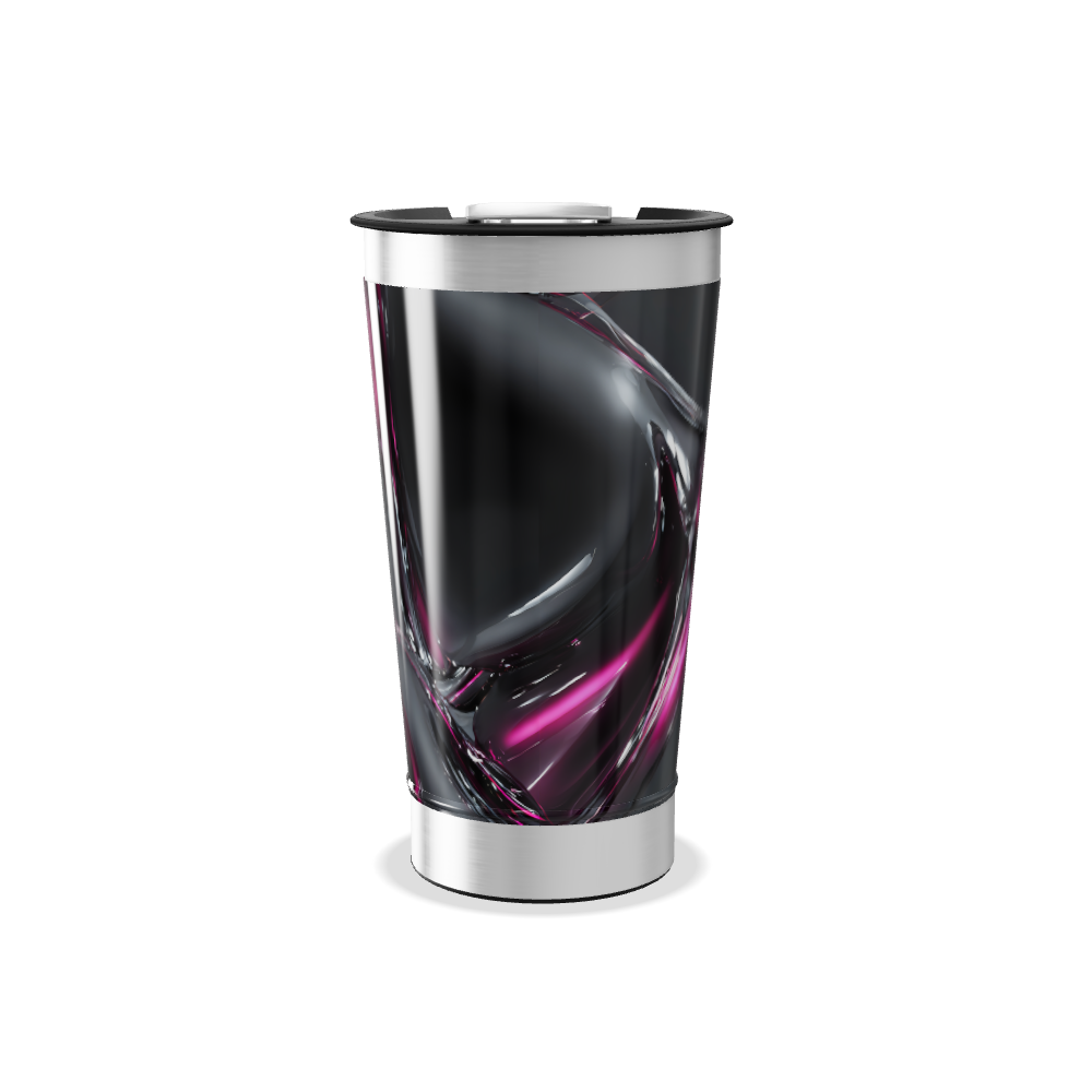 Copo Térmico - Preto e Rosa Abstrato