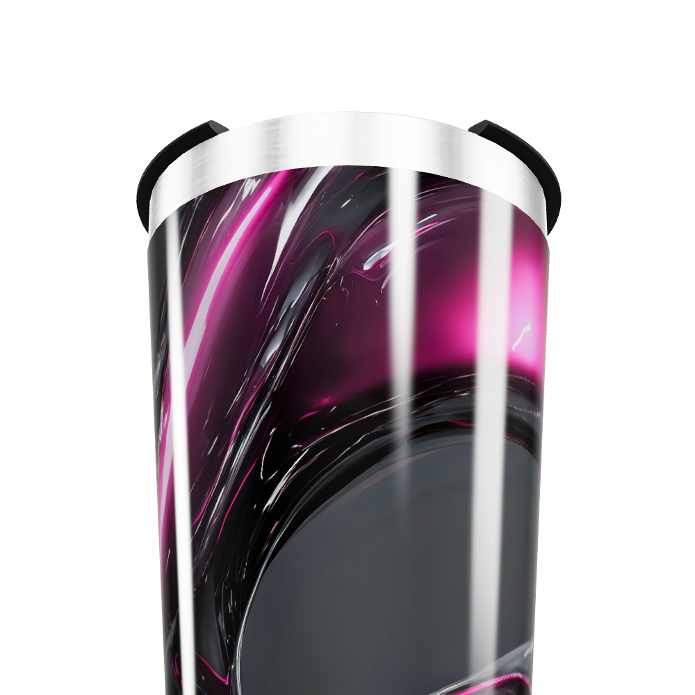 Copo Térmico - Preto e Rosa Abstrato