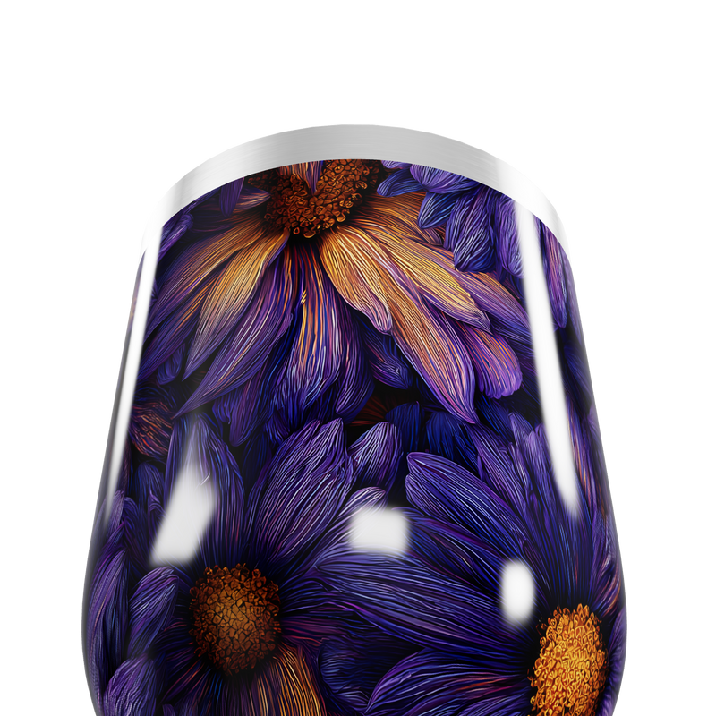 Copo Térmico Slim - Flores Roxas Aço Inox