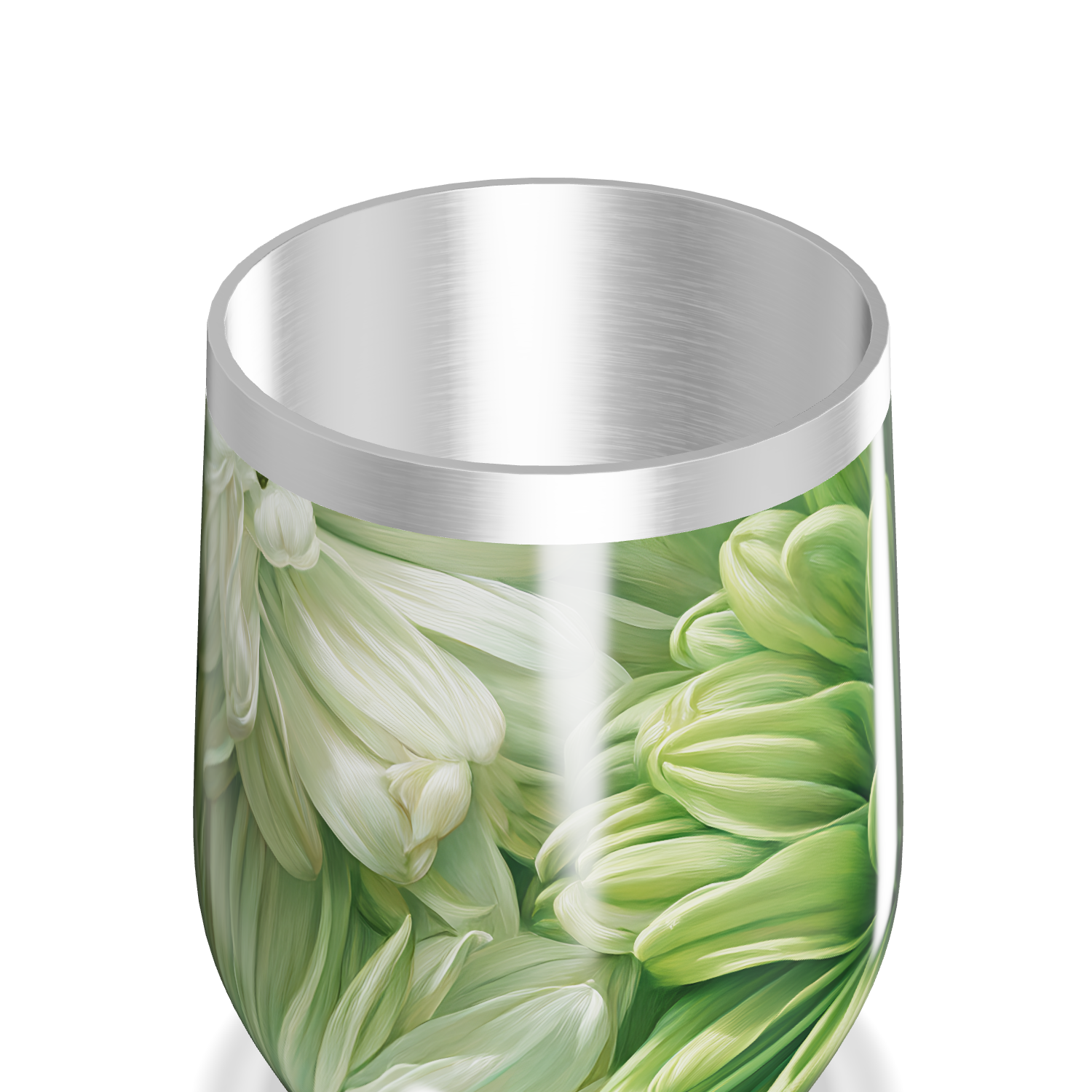 Copo Térmico Slim - Floral Verde Inox