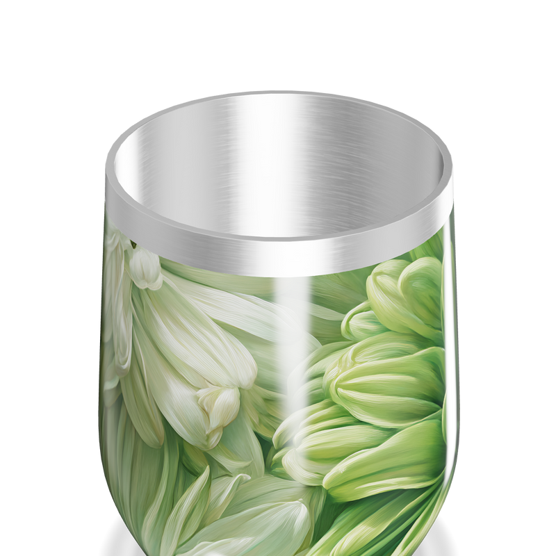 Copo Térmico Slim - Floral Verde Inox