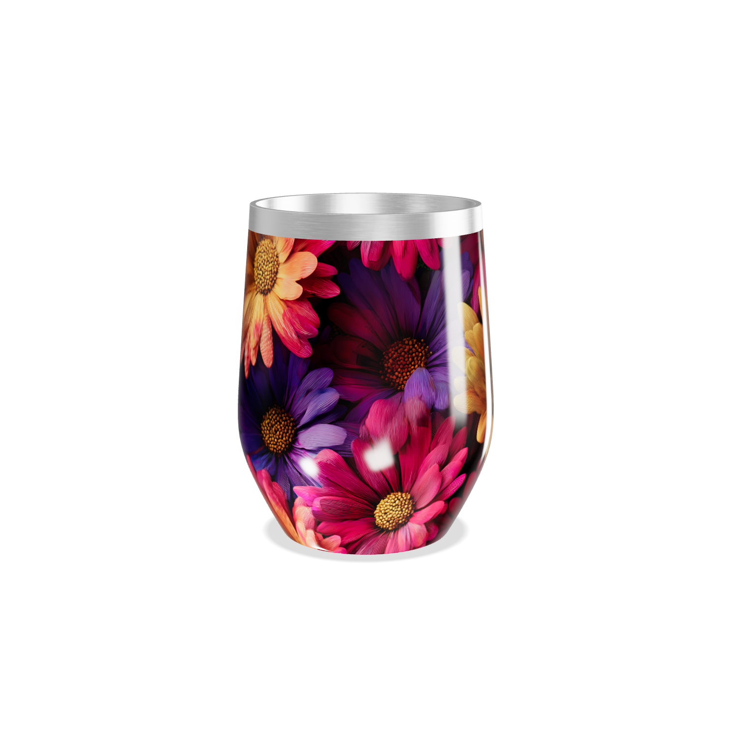 Copo Térmico Slim - Flores Coloridas Inox