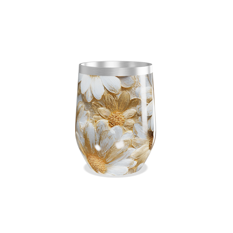 Copo Térmico Slim - Estampa Floral Margaridas