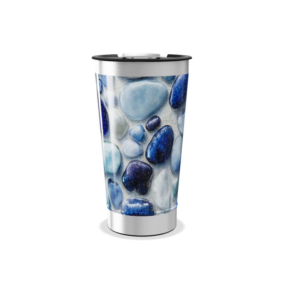 Copo Térmico - Estampa Pedras Azul