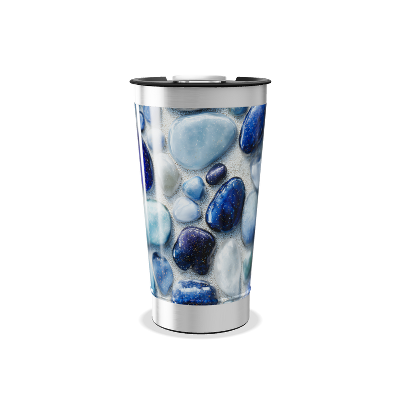 Copo Térmico - Estampa Pedras Azul