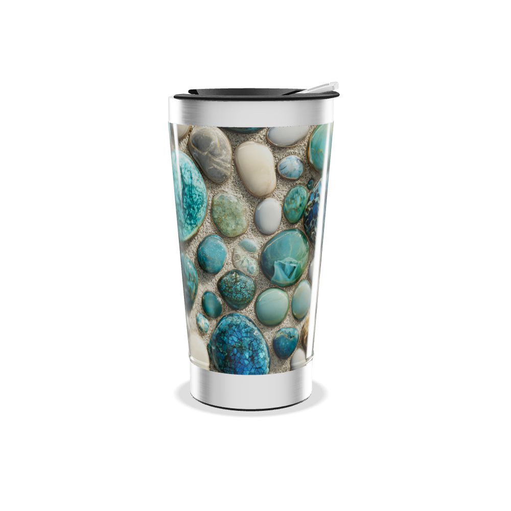 Copo Térmico - Pedras Azuis Aço Inox