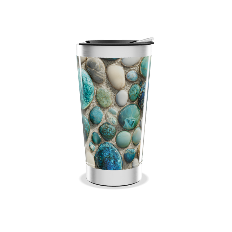 Copo Térmico - Pedras Azuis Aço Inox