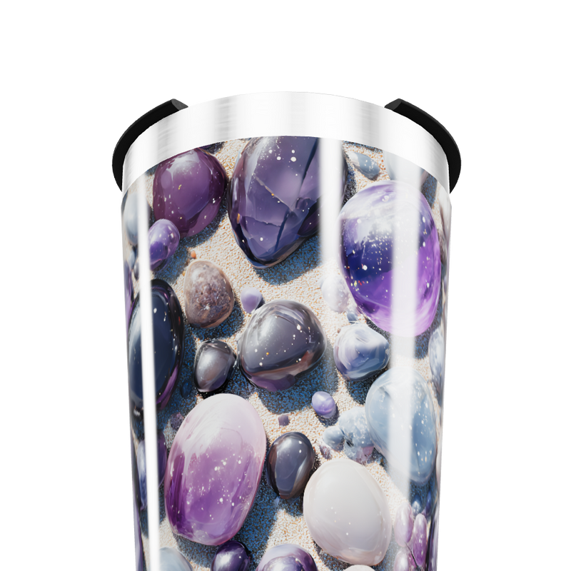 Copo Térmico - Pedras Roxas e Prateado