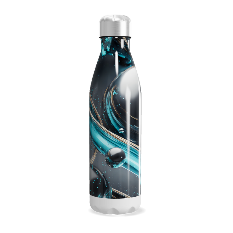 Garrafa Inox - Azul com Estampa Espiral