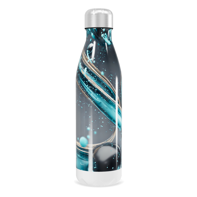 Garrafa Inox - Azul com Estampa Espiral